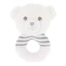 Baby Bear White & Grey Ring Rattle 14cm from Keeleco