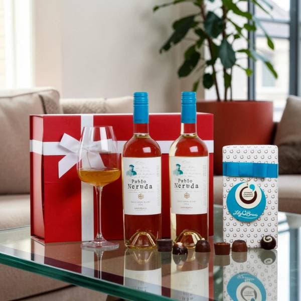 Double White Wine & Choc Hamper
