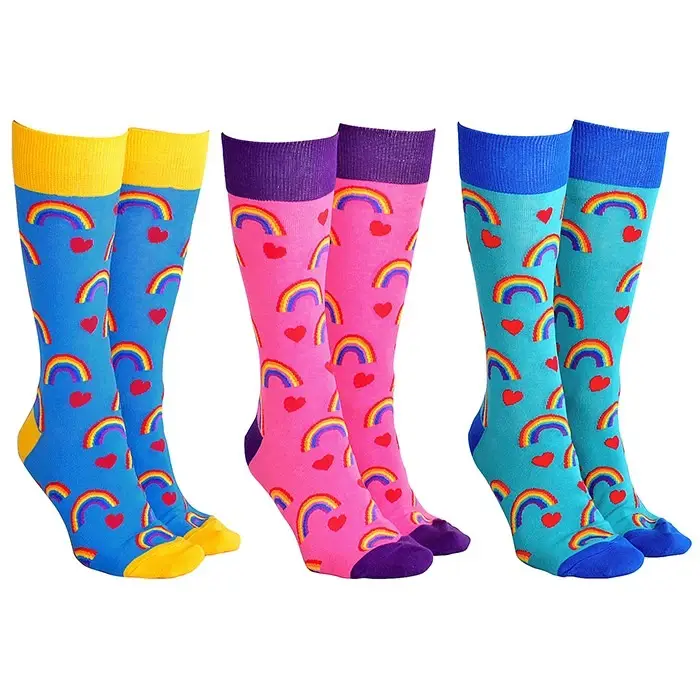Heart Rainbow Socks - Assorted Colours