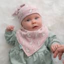 Ziggle Gold, Silver & Teal Geo Triangles Baby Hat Knotted Design
