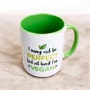 Perfect Vegan Mug 11oz - inside & handle colored GREEN