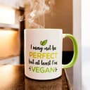 Perfect Vegan Mug 11oz - inside & handle colored GREEN