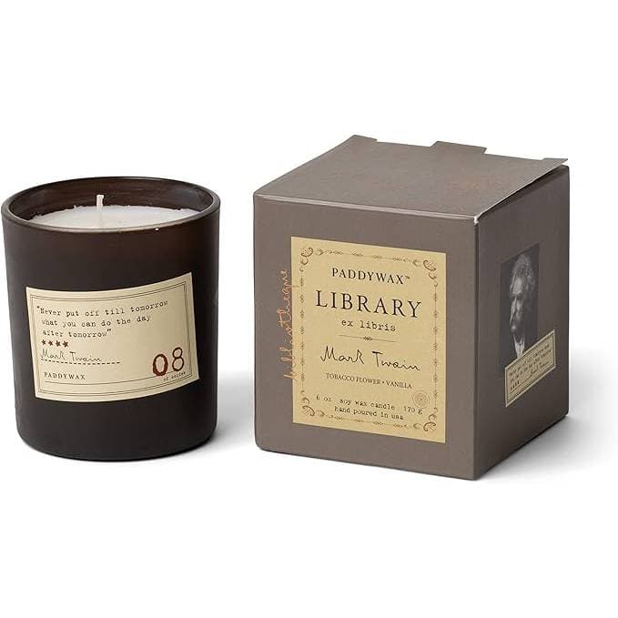 PaddywaxLibrary Candle - Mark Twain: Tobacco Flower + Vanilla (170g)
