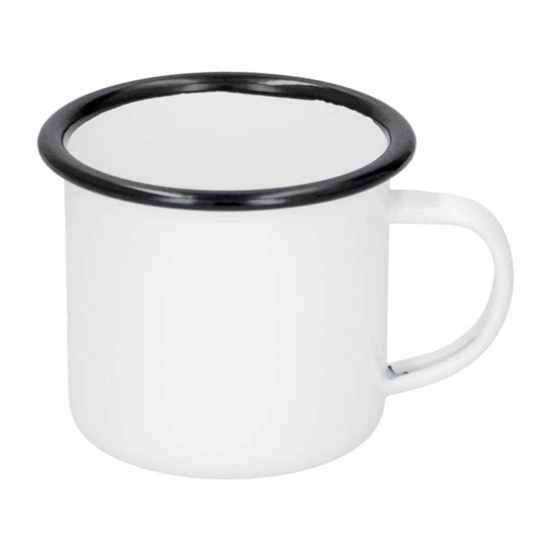 Enamel Sublimation Mug with Black Rim - 12oz