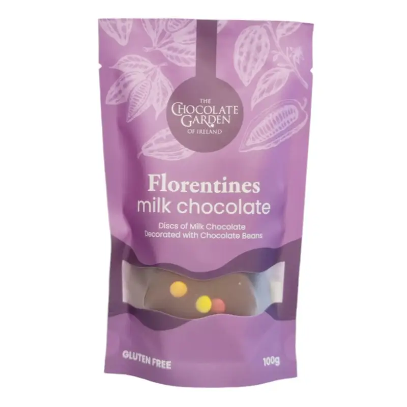 The Chocolate Garden of Ireland - Milk Chocolate Florentines in Flexi Pouch 100g