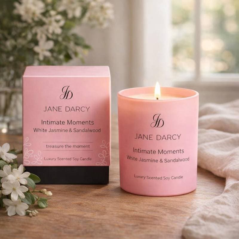 Jane Darcy Treasure The Moments - White Jasmine & Sandalwood Candle - AI Generated